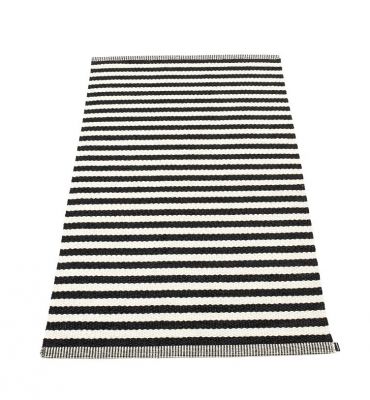 Duo Kunststoffteppich 85x160 cm Schwarz-Vanille Pappelina EINZELSTÜCK